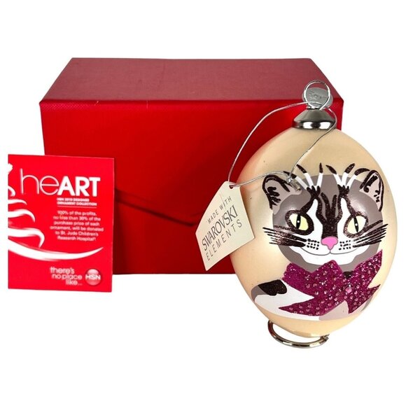 2010 St Jude Swarovski Elements Christmas Ornament Cat Dog Michael Vollbrach - Picture 1 of 12